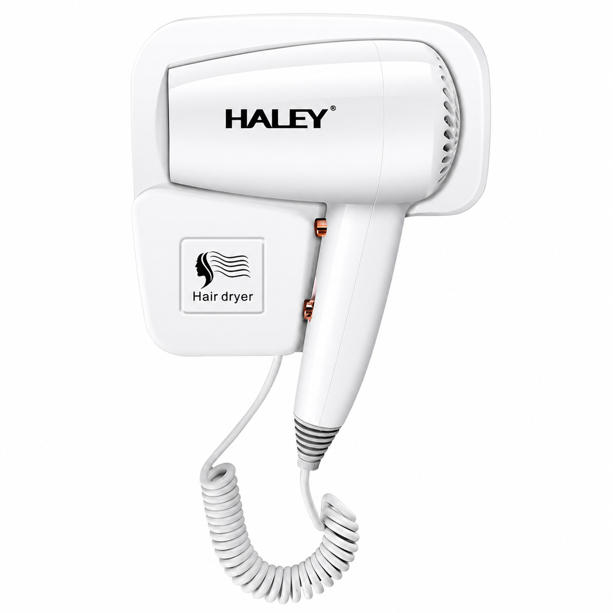 Uscător De Păr Cu Montare Pe Perete Haley HY-4027, 1300W, 3 Trepte De Temperatură, Cablu 2.2 m, Filtru Detașabil