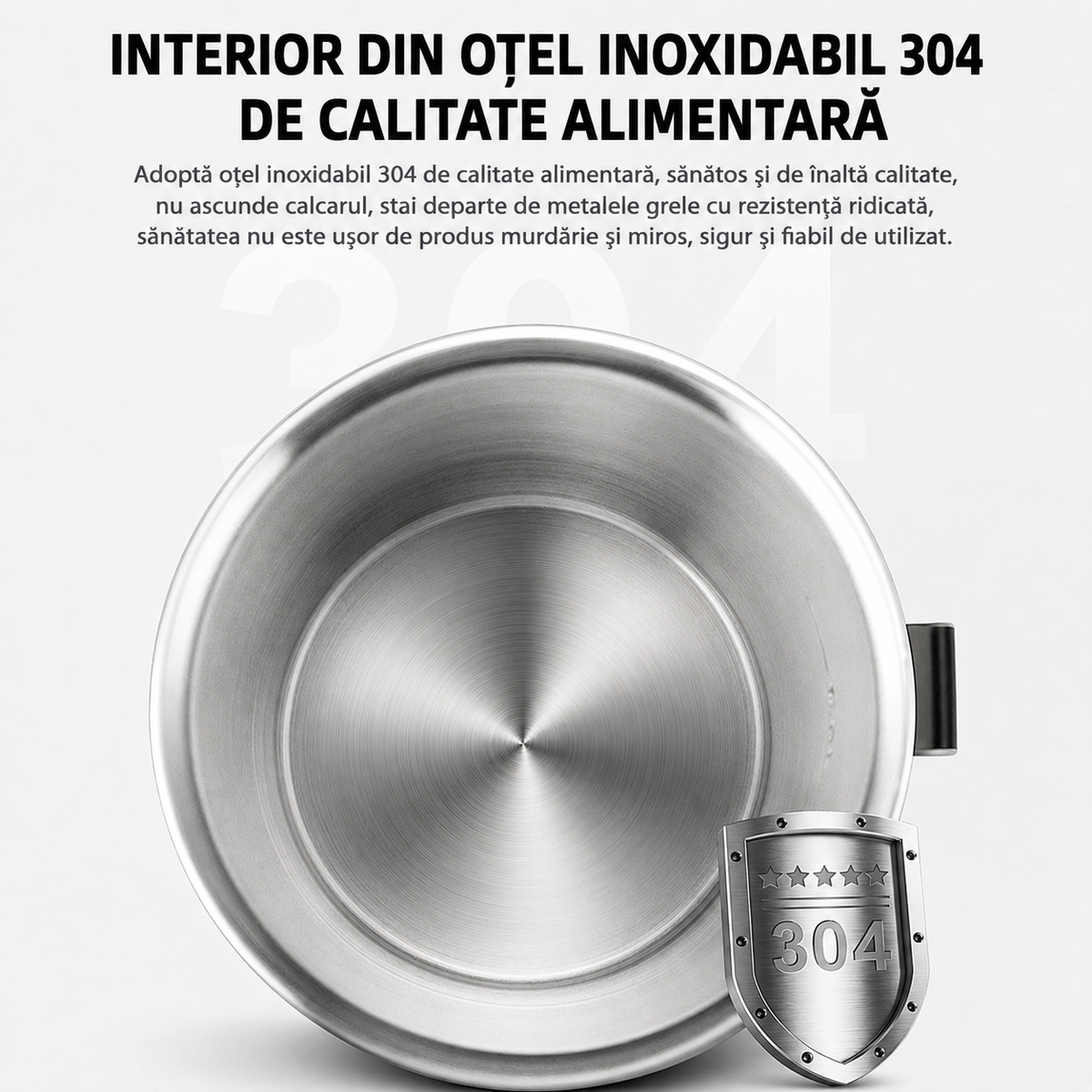 Fierbător Electric Haley HY-8913, 1.8L, 1500W, Inox SUS 304, Bază Rotativă 360°, Oprire Automată