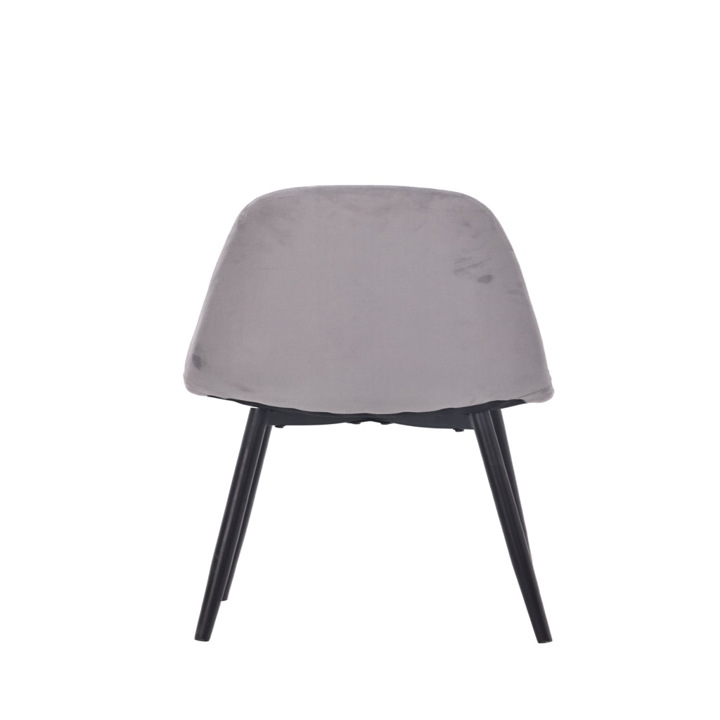Set masă dining cu 4 scaune, blat sintered stone gri și catifea, 120x70 cm