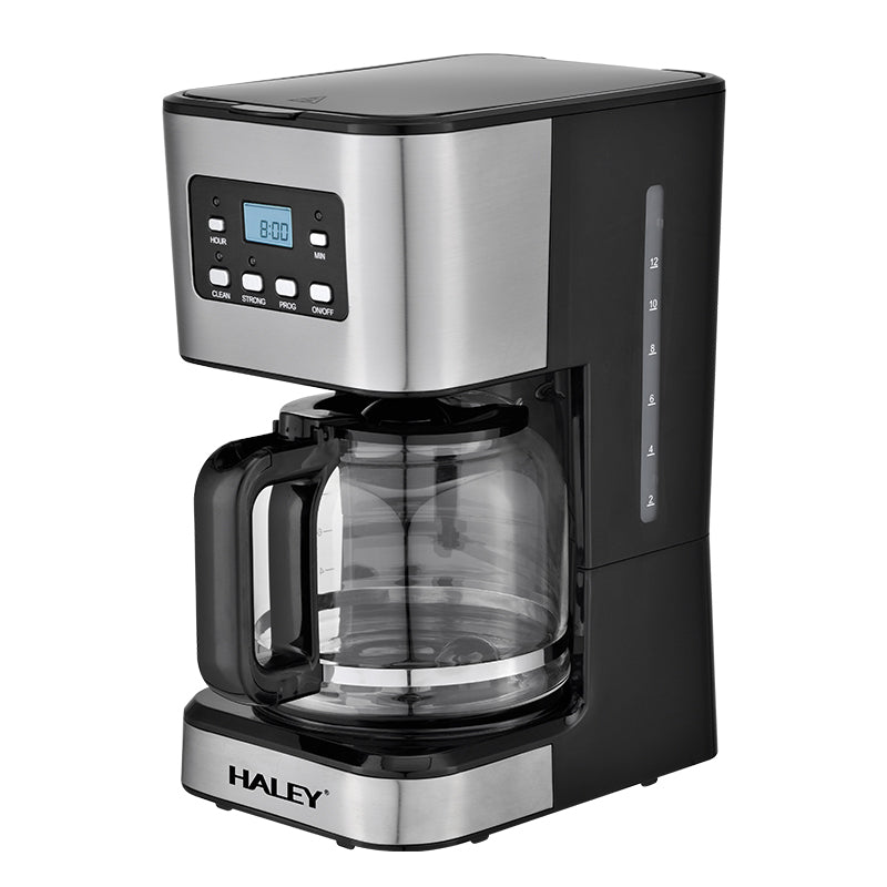 Aparat de Cafea HALEY 950W, 1.5L, LED Display, Anti-Drip, Brewing Inteligent, Inox, Control Temperatură Precis