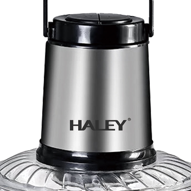 Tocator Electric Haley® 500W, 4 Lame din Oțel Inoxidabil, Recipient Sticlă 3L, 2 Viteze Reglabile, Design Auriu/Negru