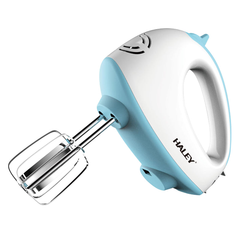 Mixer de Mână Haley 500W, 7 Trepte Viteză, Alb/Albastru, Silențios, Accesorii Incluse