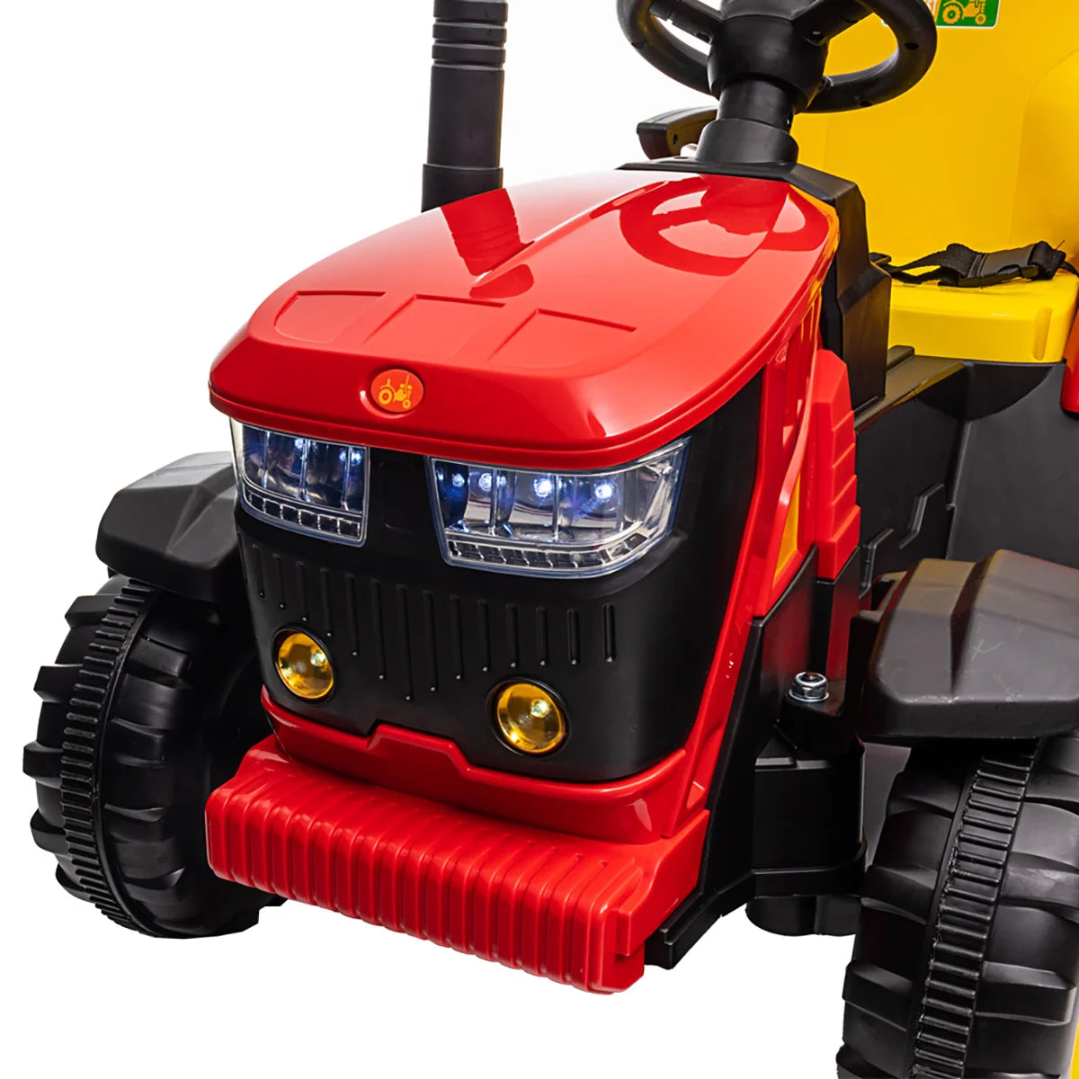 Tractor Electric cu Telecomandă pentru Copii KIDOO, cu Remorcă și Gard, Far, Sunet Motor, Claxon, MP3/USB – 3-6 Ani