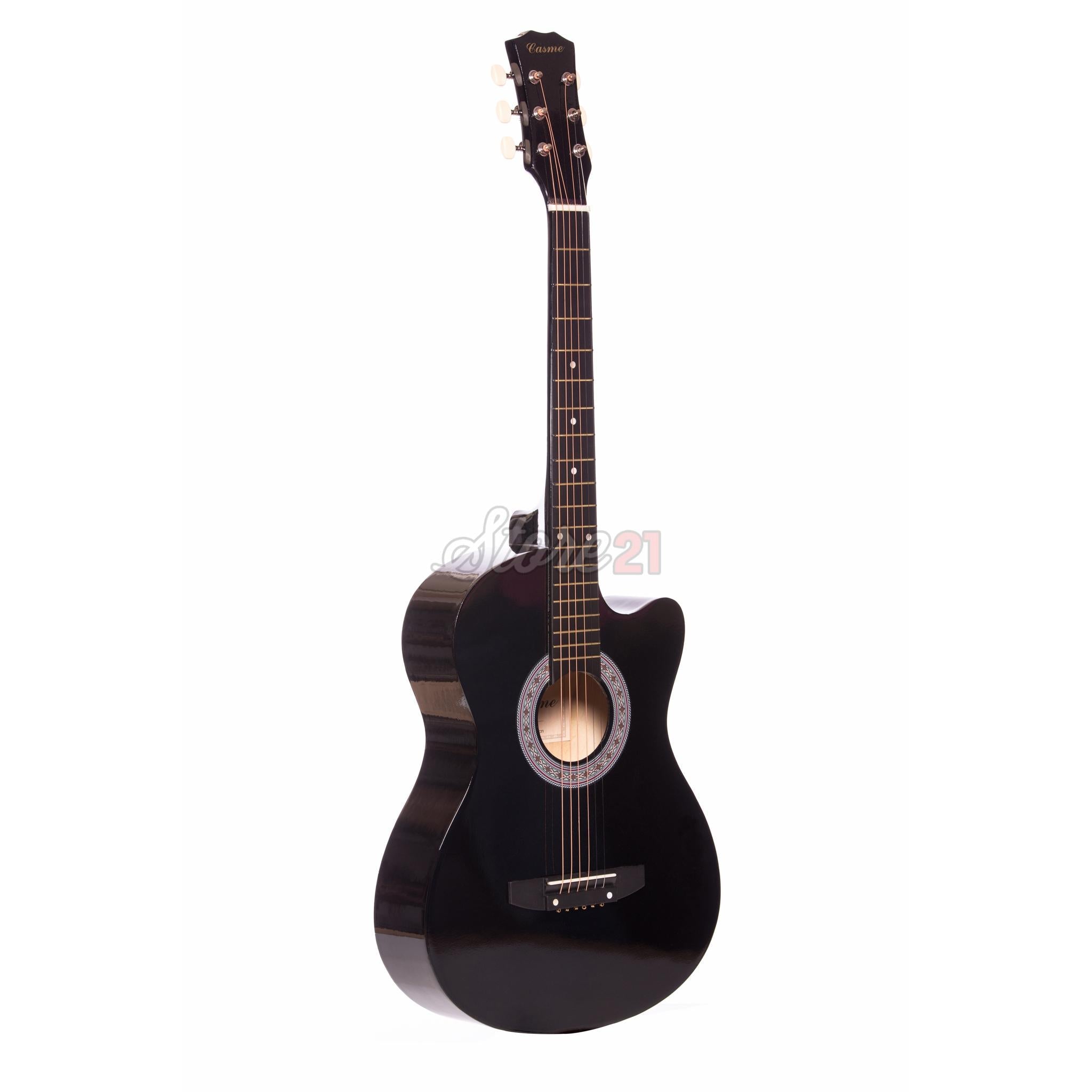 Chitara Acustica Negru - 6 Corzi Metalice 4/4,Recomandata peste 11 ani, inclusiv adulti