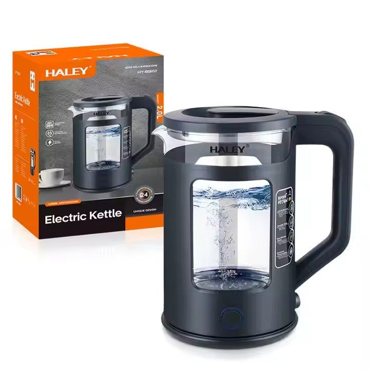 Fierbător de apă HALEY, 1800W, Portabil, din Sticlă de 2L, Oțel Inoxidabil
