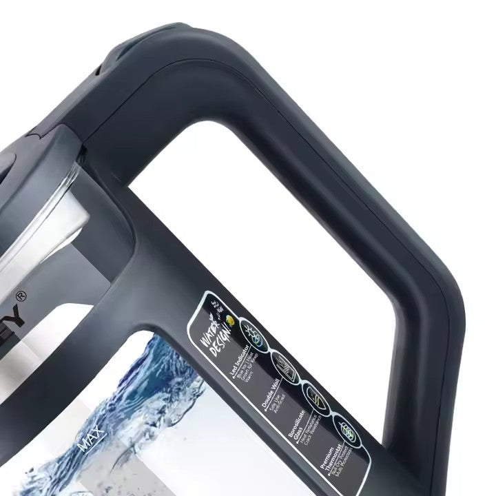 Fierbător de apă HALEY, 1800W, Portabil, din Sticlă de 2L, Oțel Inoxidabil