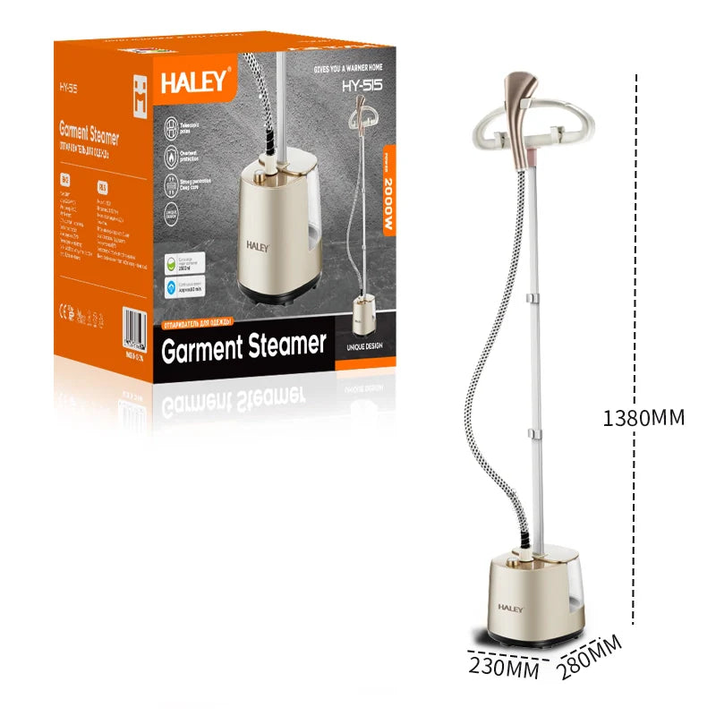Aparat de Călcat Vertical cu Abur HALEY HY-515, 2000W – Rezervor 2.5L, Abur 50 min, Temperatura 95°C, Suport Umeraș