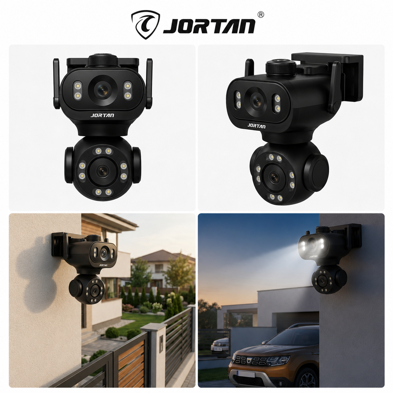 Camera Supraveghere WiFi JORTAN JT-9680 6MP Dual-Head PTZ + Cablu 5m Cadou