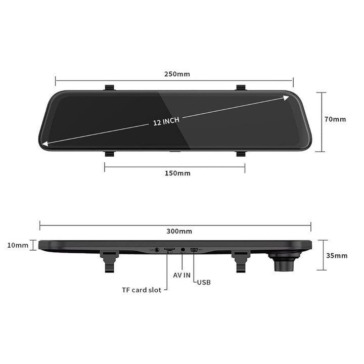 Oglindă Auto DVR AT PERFORMANCE® cu Cameră Față-Spate Full HD 1080P