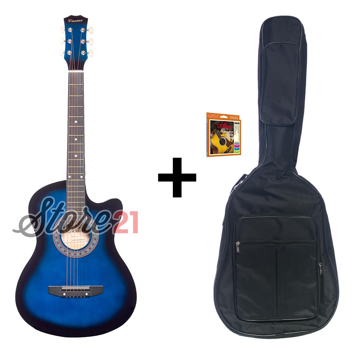 Oferta Chitara Acustica Albastra 4/4 + Husa Protectie