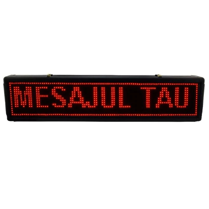 Panou reclama luminoasa, AT PERFORMANCE®, text led / display reclama 70x20 cm - ROSU - pentru interior.
