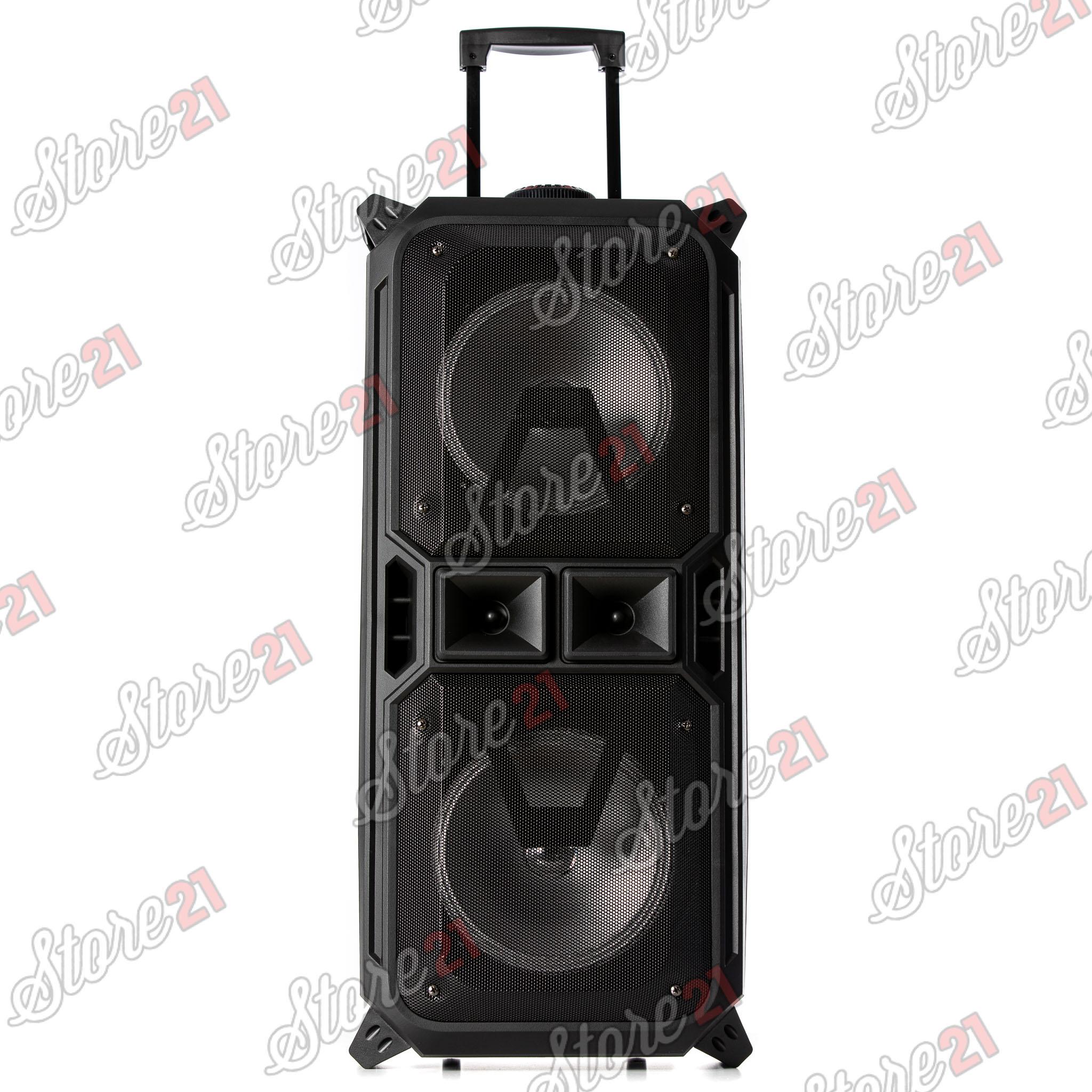Boxa Troler XXL Profesionala Portabila DJ TIME , 400W, 2X8inch , Microfoan , USB, Radio, Bluetooth,Card