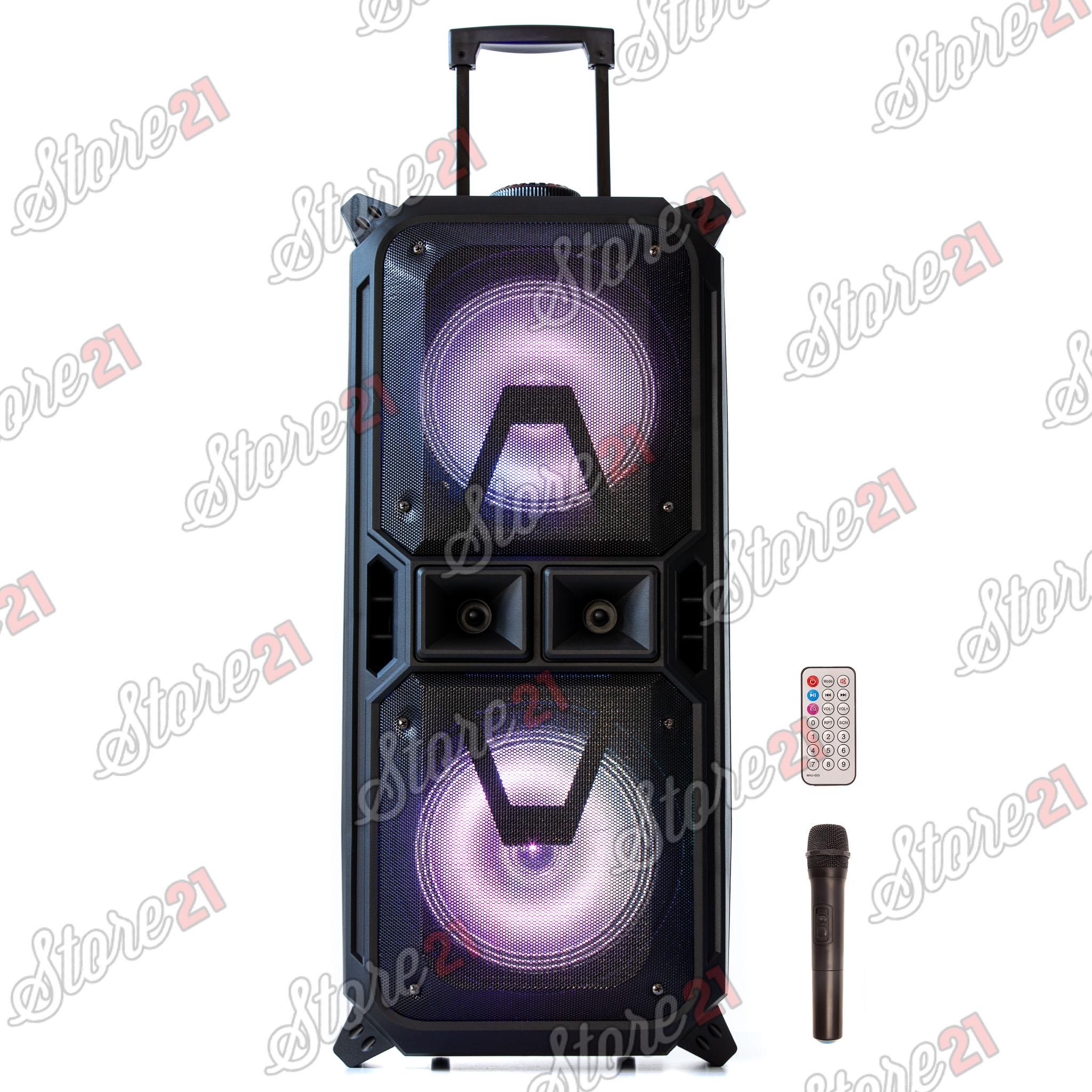 Boxa Troler XXL Profesionala Portabila DJ TIME , 400W, 2X8inch , Microfoan , USB, Radio, Bluetooth,Card