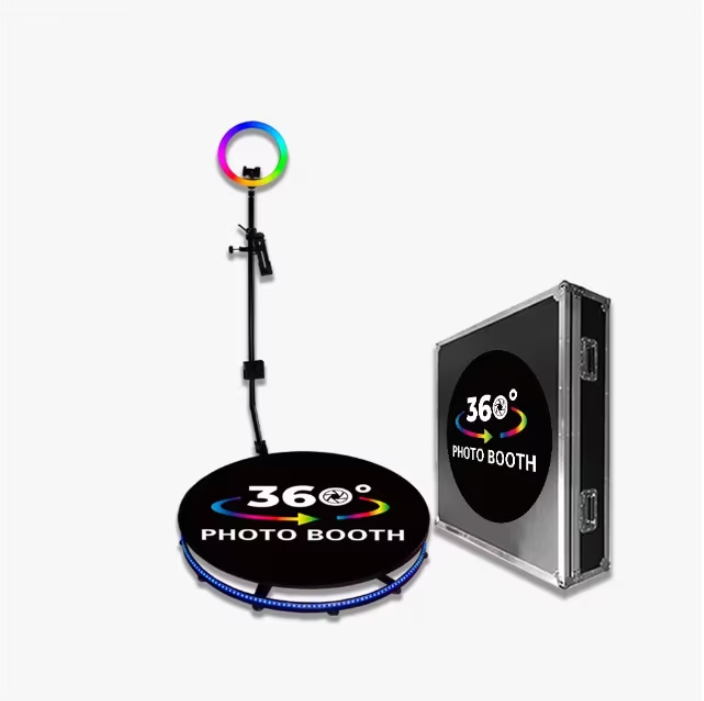 Platforma Foto-Video rotunda AT PERFORMANCE®, Selfie 360, brat rotativ, Led RGB, pentru Evenimente, diametru 80cm