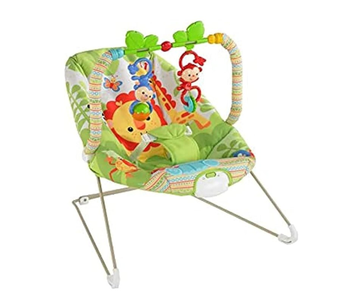 Scaun pentru copii, AT PERFORMANCE®, Metal/Textil, cu vibratii si sunete, cu model de animalele junglei, Multicolor