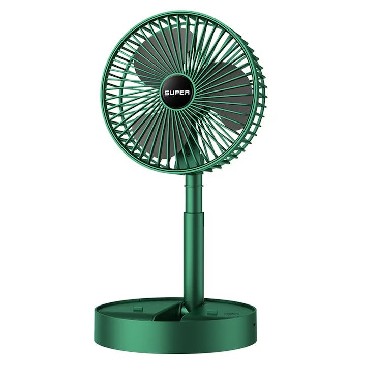 Pachet 2x Ventilator Portabil Telescopic Verde AT PERFORMANCE® – USB, 3 Viteze, Silențios și Reglabil