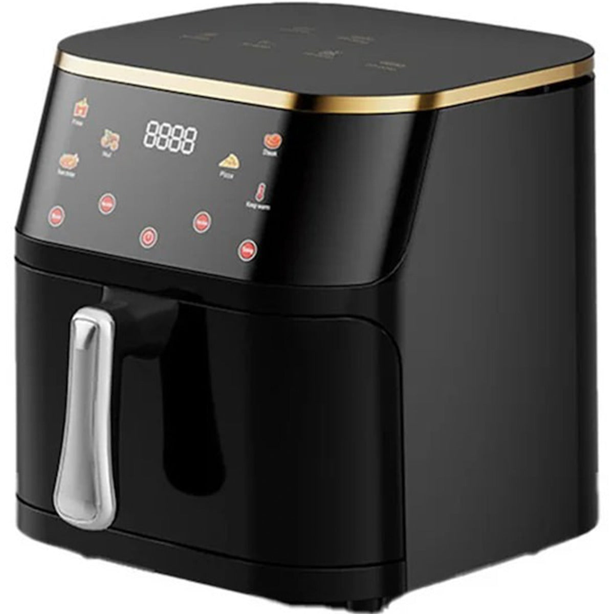 Friteuză cu Aer Cald 10L AT PERFORMANCE® – 2400W, Display Digital Touch, 8 Programe, cu Geam, Neagră + CADOU 50 Hârtii de Copt