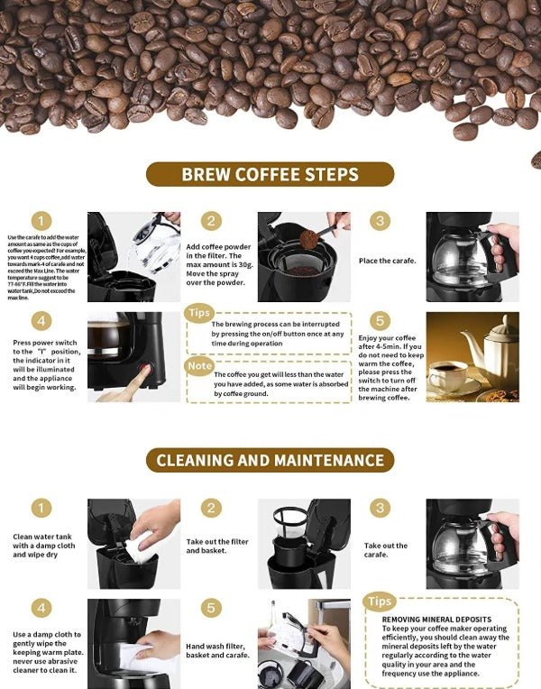 Aparat de Cafea HALEY HY-2807 Eleganță și Performanță: 650W, 750ml,