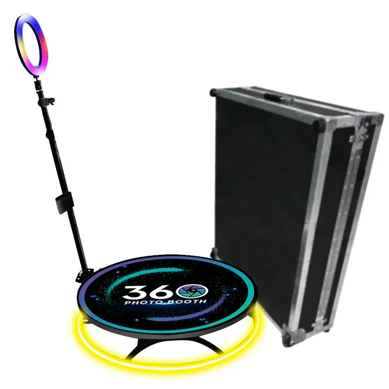 Platforma Foto-Video rotunda AT PERFORMANCE®, Selfie 360, brat rotativ, Led RGB, pentru Evenimente, diametru 80cm