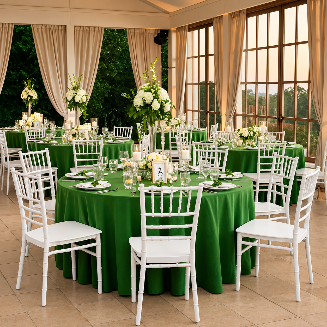 Scaun Elegant AT PERFORMANCE® Chiavari, din Policarbonat, Rezistent la Umiditate, Fără Brațe, Alb, 38 x 37 x 88.5 cm