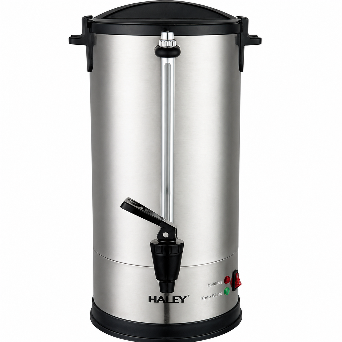Termos Electric Profesional HALEY HY-6935L, 35L, 2500W, Inox 304, Robinet, Indicator Nivel Apă, Menținere Temperatură
