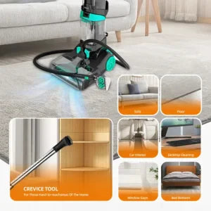 Aparat de Curățat Covoare HALEY HY-3916, 3600W, Rezervor Dublu, Încălzire Apă, Uscare Rapidă, 7.2 kg, 2.1L / 1.6L Capacitate