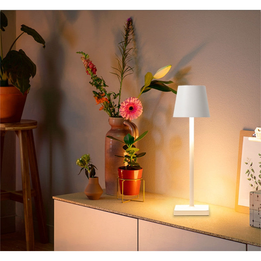 Lampa de masa, At Performance, led reincarcabila cu 3 temperaturi de culoare cald/rece/neutru, 38 cm x10 cm, culoare Alb