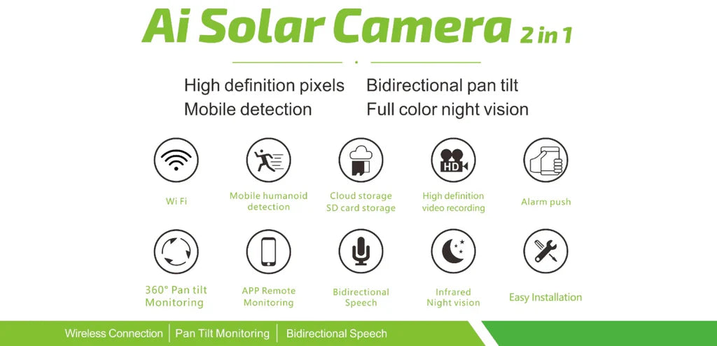Cameră de Supraveghere Solară HNY 3MP 4G cu Panou Solar, Aplicația V380 Pro, Rotire PTZ, IP66, Card 64GB Inclus