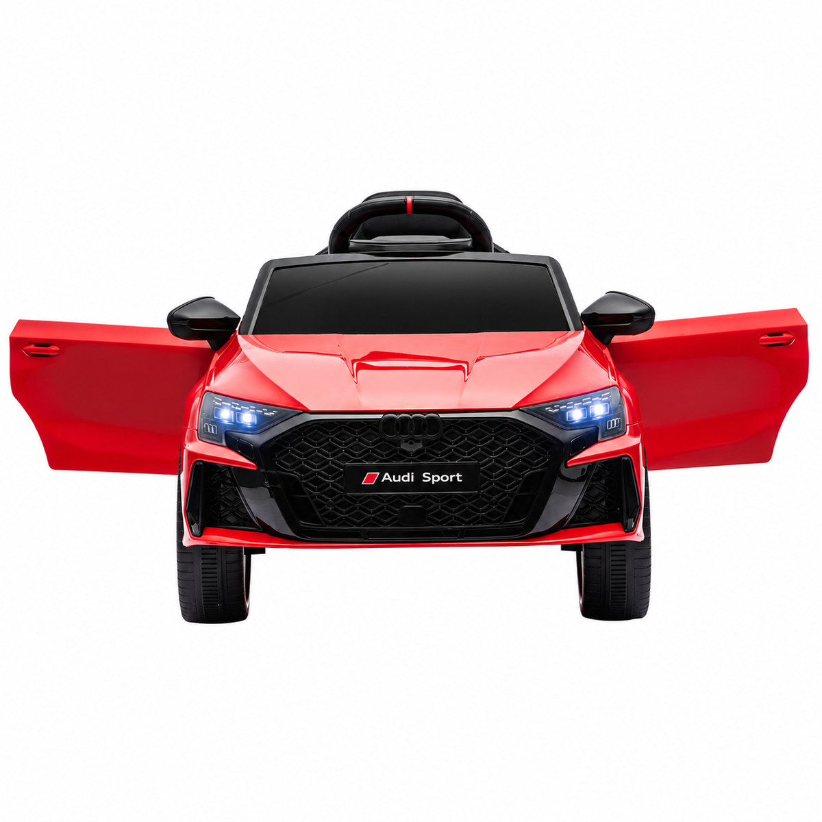 Mașinuță Electrică Pentru Copii KIDOO Audi RS 3 Sportback 2025, Licență Oficială Audi, 12V 4.5Ah, Telecomandă 2.4G, 3 Viteze, Bluetooth, USB, Lumini LED, Alb