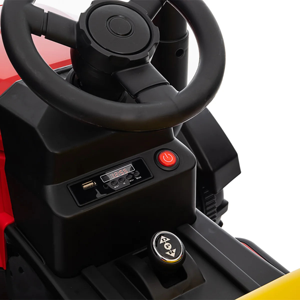 Tractor Electric cu Telecomandă pentru Copii KIDOO, cu Remorcă și Gard, Far, Sunet Motor, Claxon, MP3/USB – 3-6 Ani