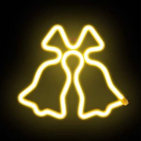 Clopotei decorativi luminosi, pentru Craciun, AT PERFORMANCE®, rezistenti la apa, suspendabili usa si geam, IP65, 50 x 60 cm, alb cald