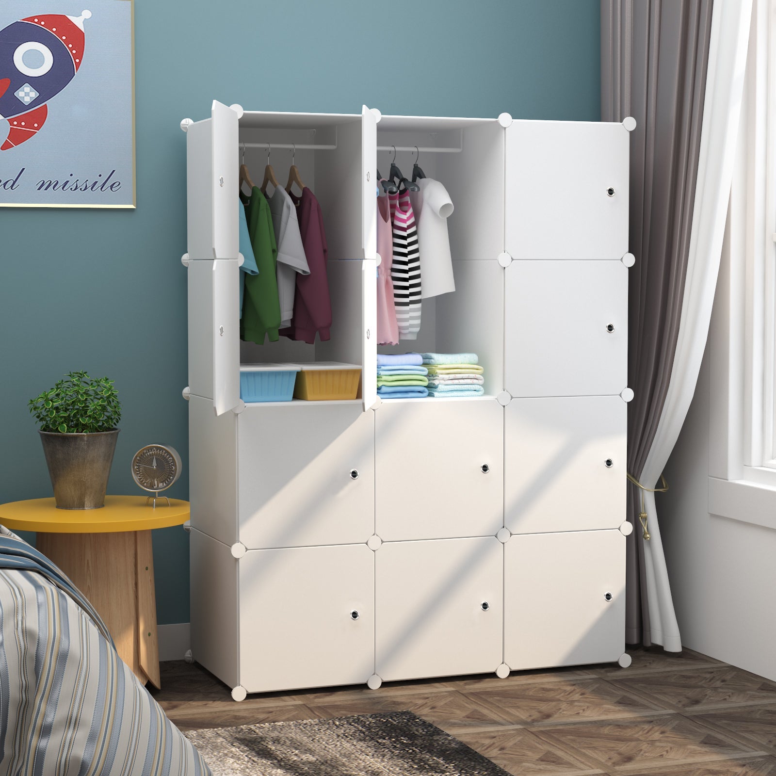 Dulap Modular AT PERFORMANCE® cu 12 Rafturi , Alb