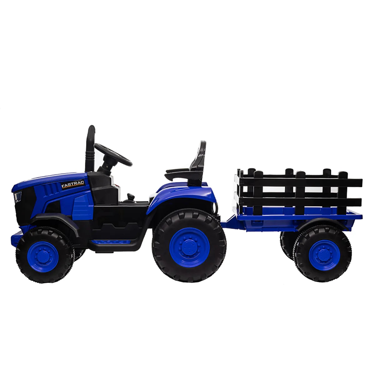 Tractor Electric cu Telecomandă pentru Copii KIDOO, cu Remorcă și Gard, Far, Sunet Motor, Claxon, MP3/USB – 3-6 Ani