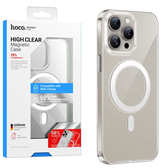 Husa Hoco (AS4) pentru iPhone 15 Pro, cu MagSafe, Magnet, Antidrop, UltraCLEAR