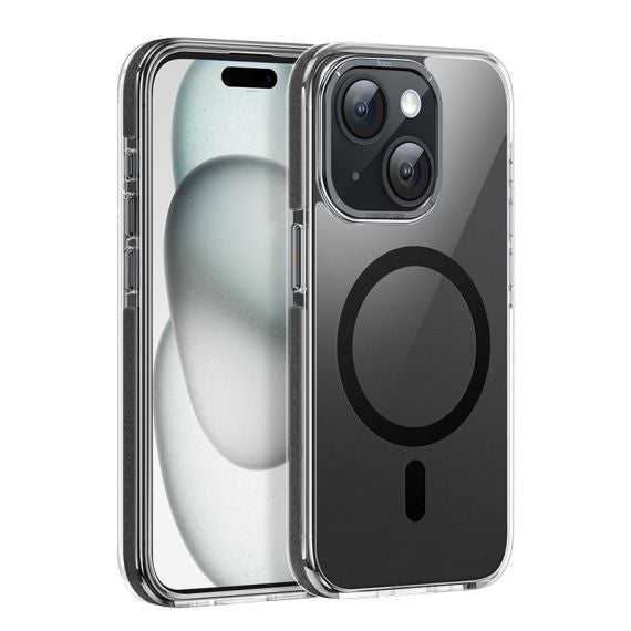 Husa Hoco (AS6) pentru iPhone 15 Pro Max, cu MagSafe, Magnet, UltraClear, GripEdge BLACK