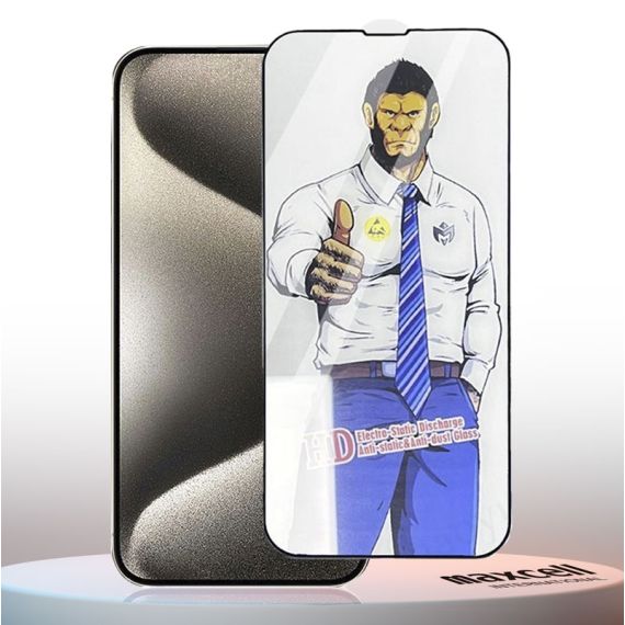Folie ecran ESD 6D pentru iPhone 16, T.Glass Anti-Static, Clear, Black frame