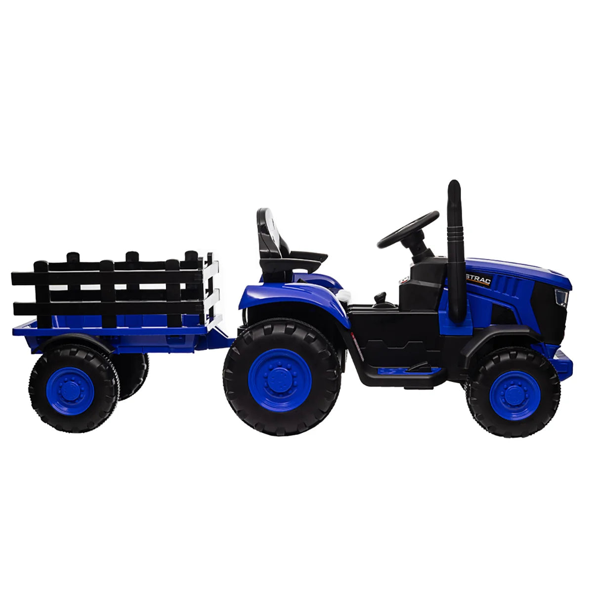 Tractor Electric cu Telecomandă pentru Copii KIDOO, cu Remorcă și Gard, Far, Sunet Motor, Claxon, MP3/USB – 3-6 Ani