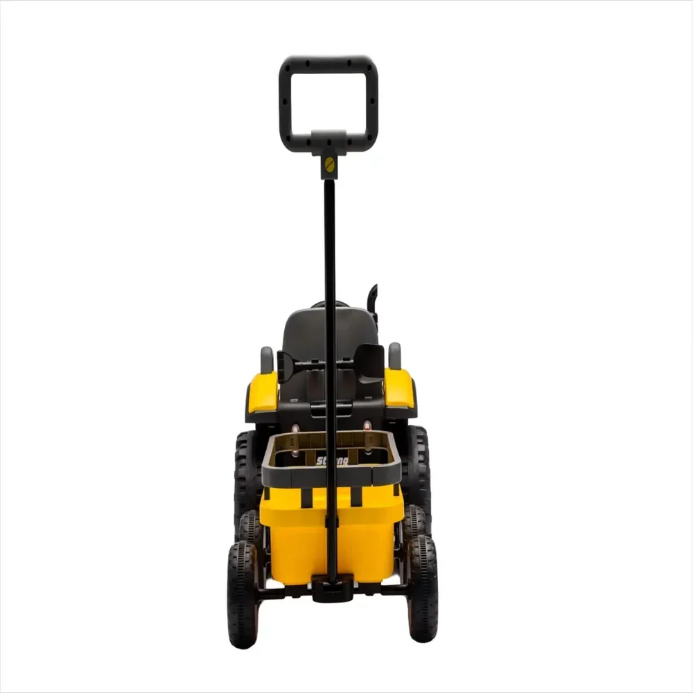 Tractor Electric KIDOO pentru Copii cu Telecomandă 2.4G, Remorcă Detașabilă, 12V 4.5Ah, 2 Motoare 380, Lumini LED, Muzică, Centură de Siguranță