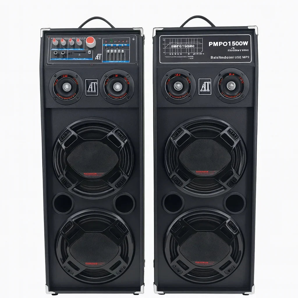 Boxe Profesionale AT Performance AT-2304, 1500W, Bluetooth, USB, FM, Microfon Wireless