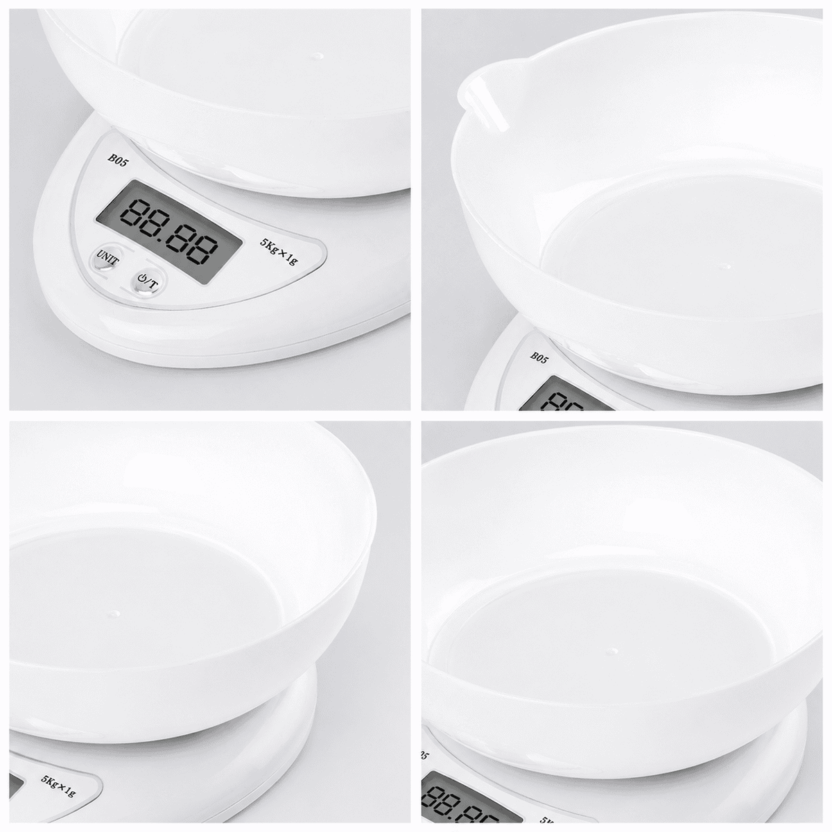 Cântar Electronic De Bucătărie Haley HY-5020, Capacitate 5 Kg, Precizie 1 g, Bol 600 ml, Ecran LCD, Funcție Tara