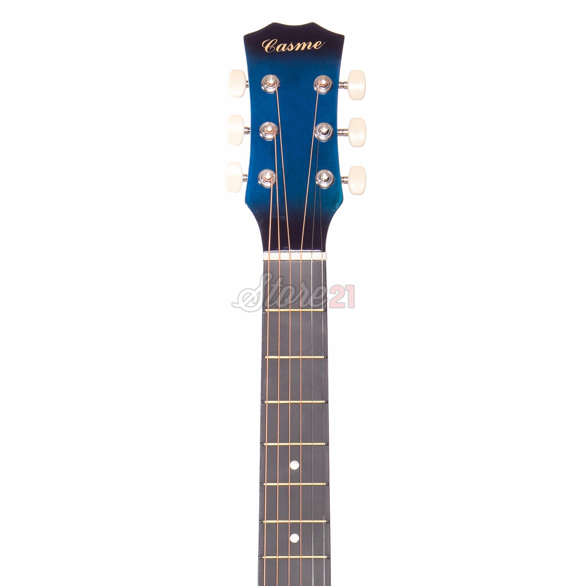 Chitara Acustica Albastra - 6 Corzi Metalice 4/4,Recomandata  peste 11 ani, inclusiv adulti