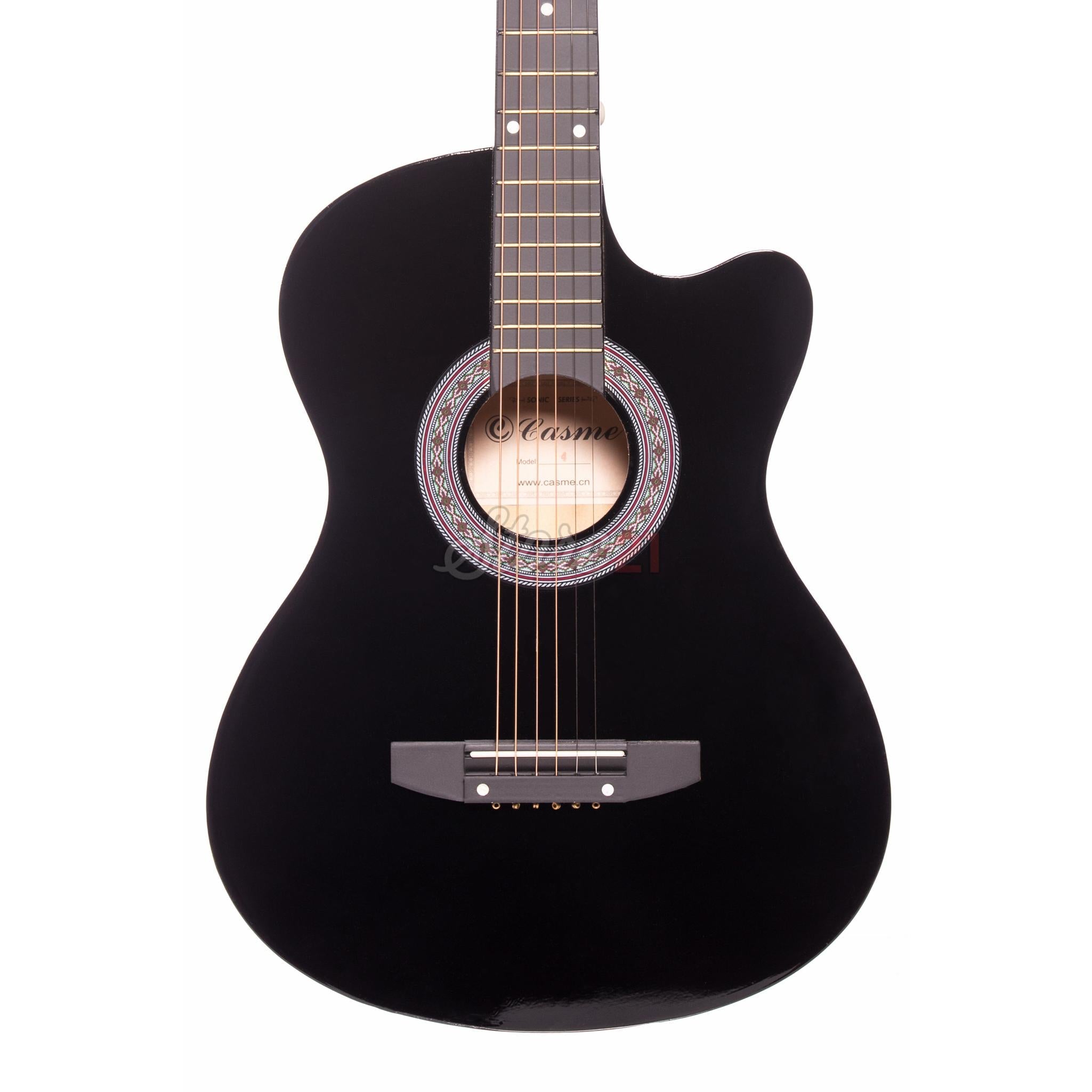 Chitara Acustica Negru - 6 Corzi Metalice 4/4,Recomandata  peste 11 ani, inclusiv adulti