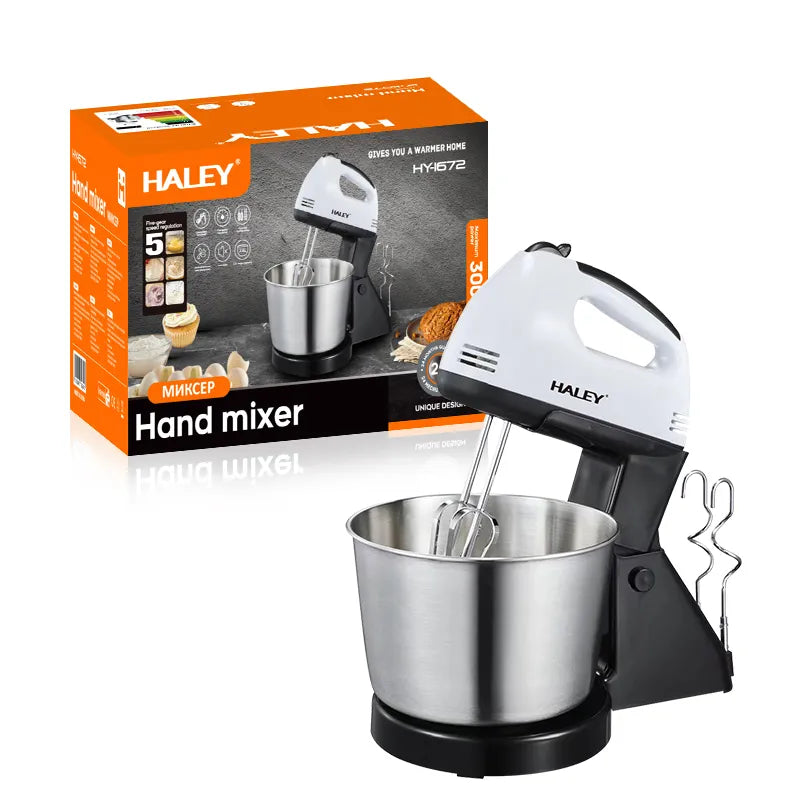 Mixer HALEY HY-1672 – Compact, Eficient, cu Bol și Accesorii Incluse