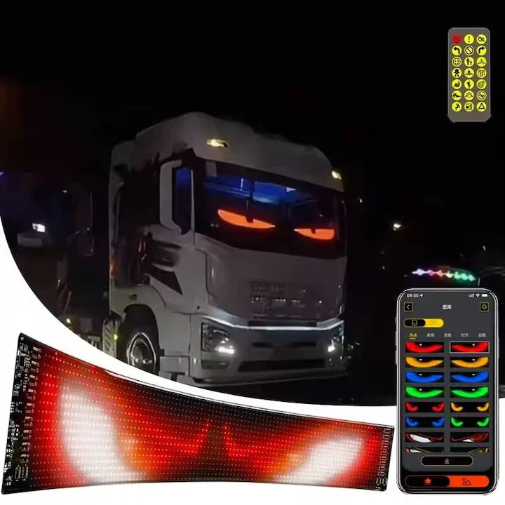 Panou Afisaj Matrix Led AT PERFORMANCE®, Flexibil, 595x120mm, Devil Eyes, Ochi Camion, control Bluetooth, USB