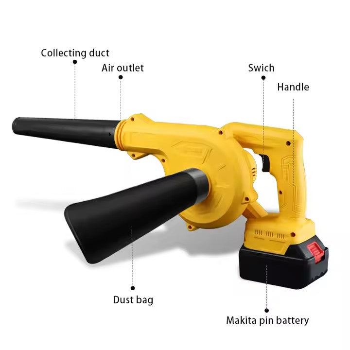 Suflantă Frunze fără Fir AT PERFORMANCE® 880W, 2 Acumulatori 36V, 2 în 1 Suflare și Aspirare Frunze, Praf, Zăpadă, 18000 RPM