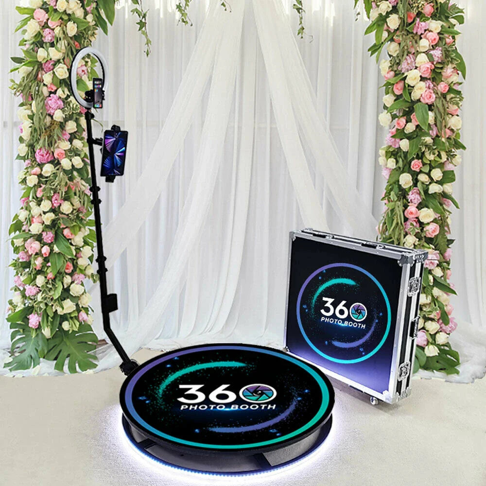 Platforma Foto-Video rotunda AT PERFORMANCE®, Selfie 360, brat rotativ, Led RGB, pentru Evenimente, diametru 80cm
