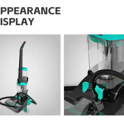 Aparat de Curățat Covoare HALEY HY-3916, 3600W, Rezervor Dublu, Încălzire Apă, Uscare Rapidă, 7.2 kg, 2.1L / 1.6L Capacitate