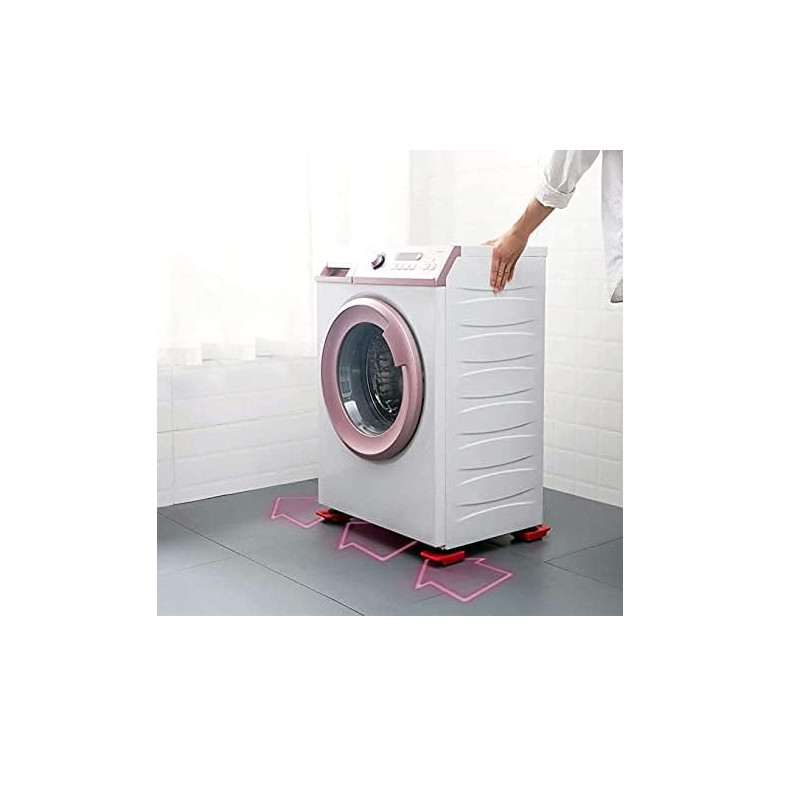 Kit complet pentru mutat si carat mobila, At Performance, reglare 360 grade, greutate maxima 200 kg, otel, Rosu